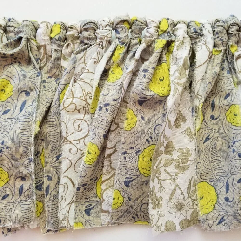 Fabric Banner Wall Hanging | Cubicle Decor, Fabric Garland | Grey Floral | 7'